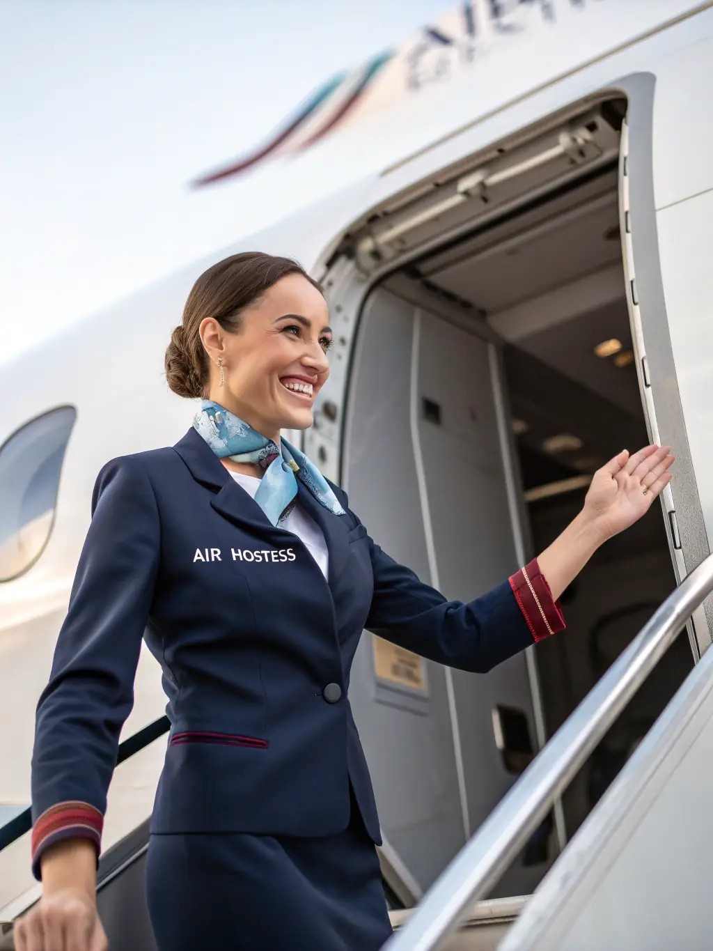 A specialized aviation staff member assisting a passenger with special needs, emphasizing NY Crew's dedication to inclusive and personalized service.